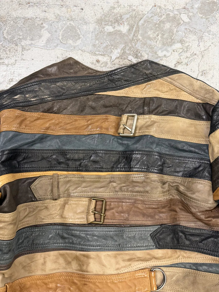 2012 Maison Margiela H&M Belt Leather Jacket vdeXIXn 9