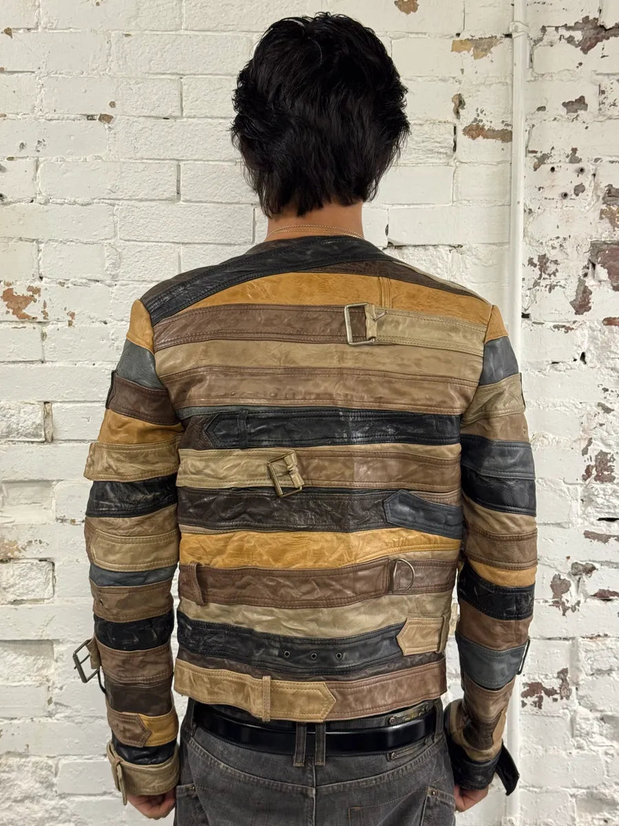 2012 Maison Margiela H&M Belt Leather Jacket vFvJSdZ 2