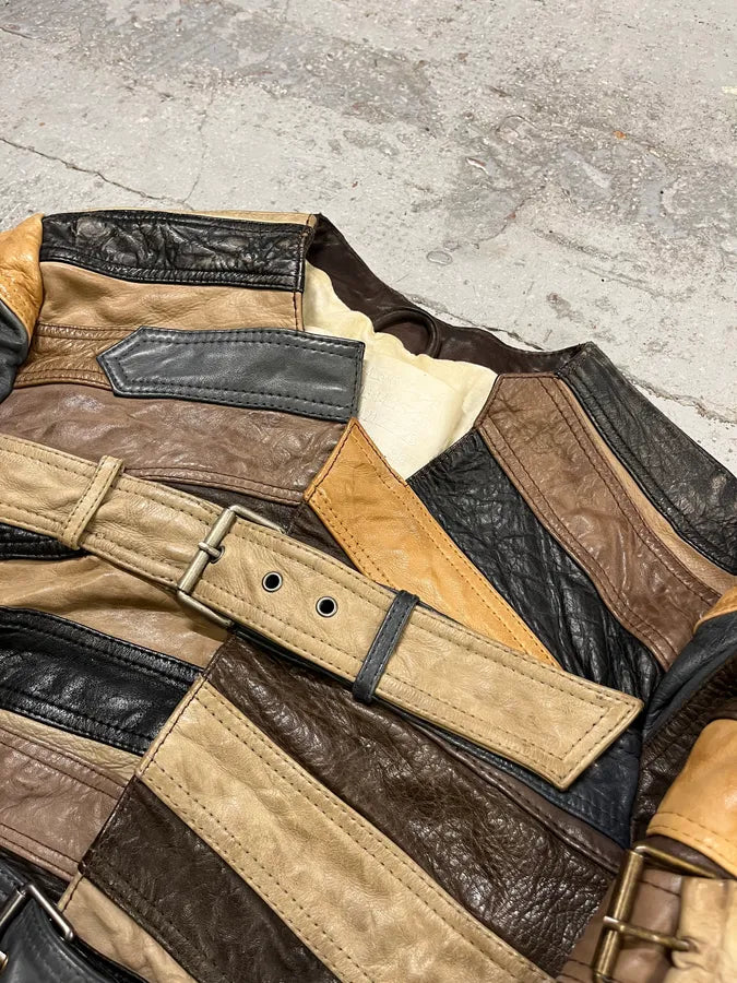 2012 Maison Margiela H&M Belt Leather Jacket vFvJSdZ 4