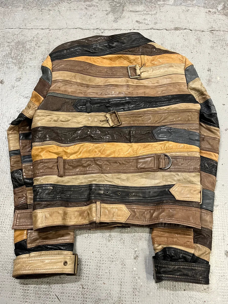 2012 Maison Margiela H&M Belt Leather Jacket vFvJSdZ 6