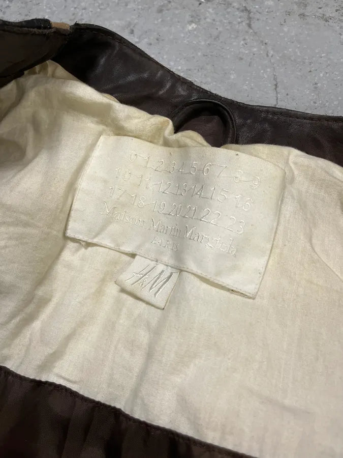 2012 Maison Margiela H&M Belt Leather Jacket vFvJSdZ 8