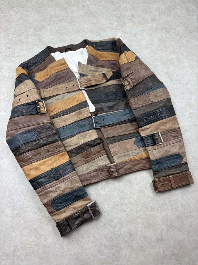2012 Maison Margiela H&M Belt Leather Jacket GLRWCrw 3