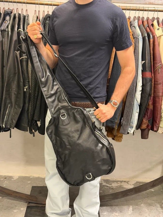 2012 Maison Margiela H&M Black Guitar Leather Bag XtegMcH 2