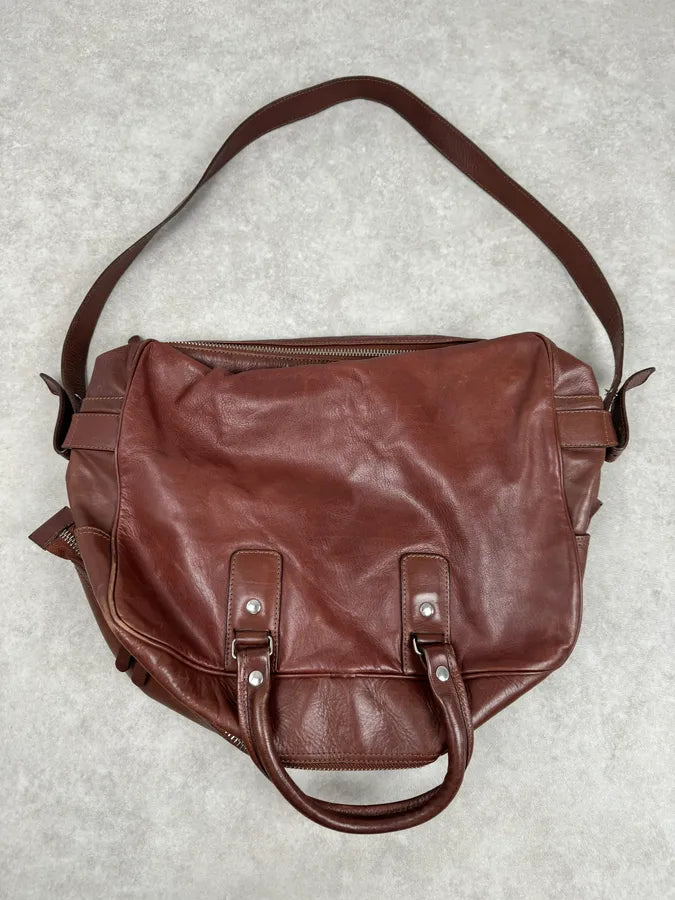 2012 Maison Margiela H&M Brown Shoulder Leather Bag TTpgBJx 5