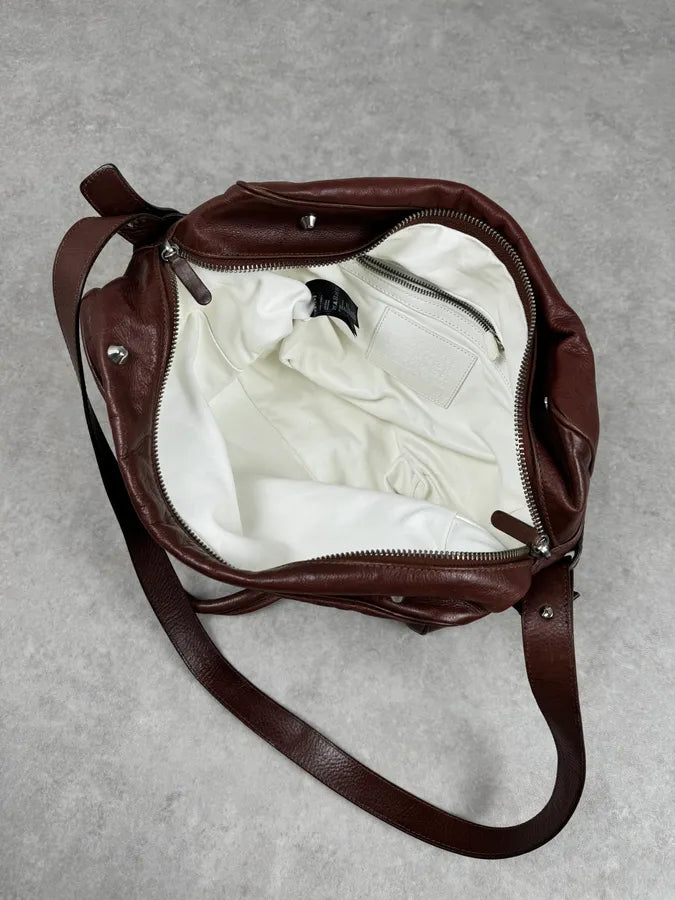 2012 Maison Margiela H&M Brown Shoulder Leather Bag TTpgBJx 6