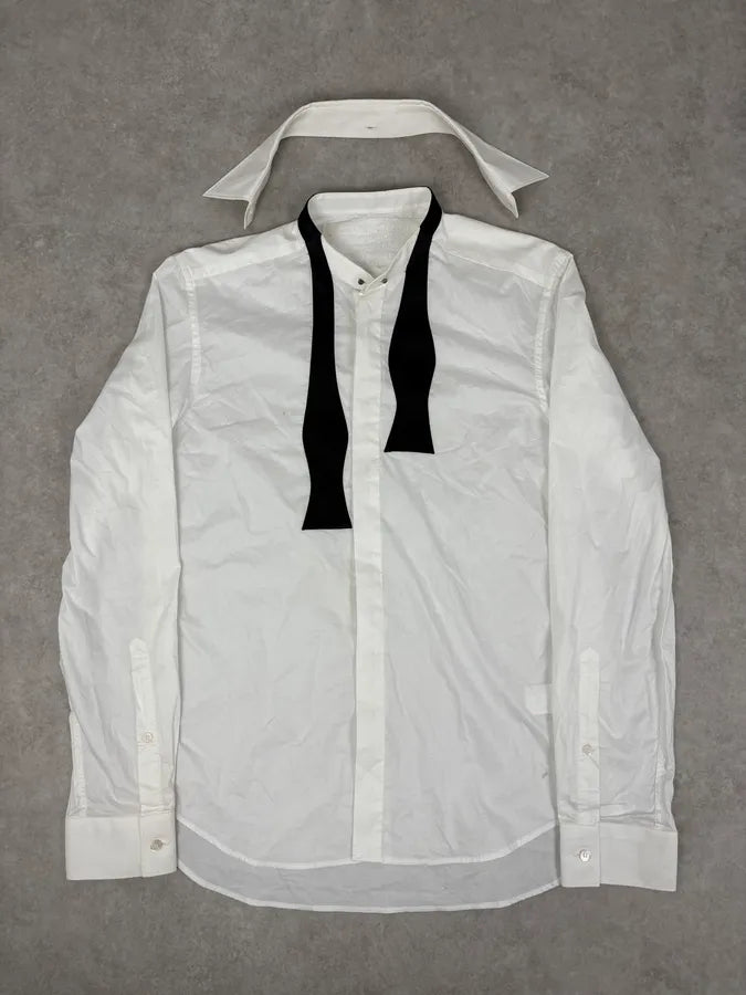 2012 Maison Margiela H&M Detachable Collar White Black Tie Shirt VtIknaB 4