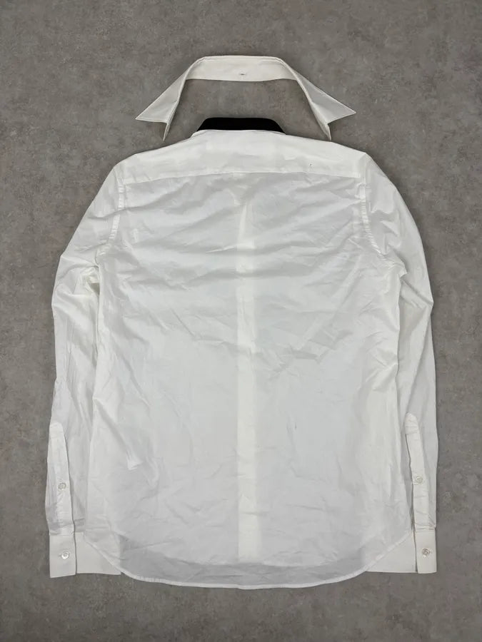 2012 Maison Margiela H&M Detachable Collar White Black Tie Shirt VtIknaB 6