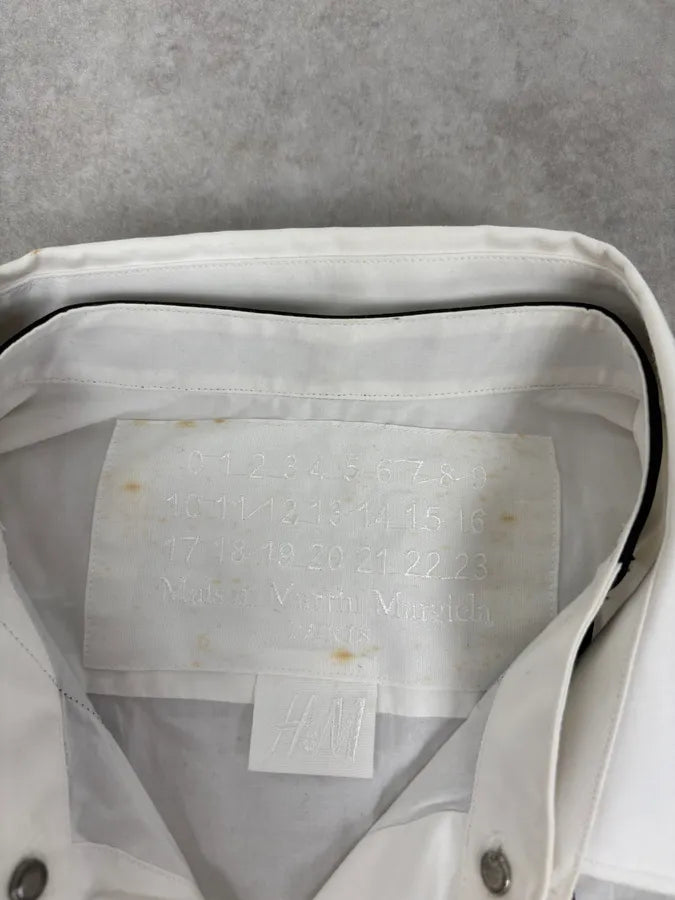 2012 Maison Margiela H&M Detachable Collar White Black Tie Shirt VtIknaB 9