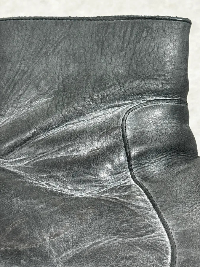 2012 Maison Margiela H&M Grey Eroded Leather Boots ZApmycz 4