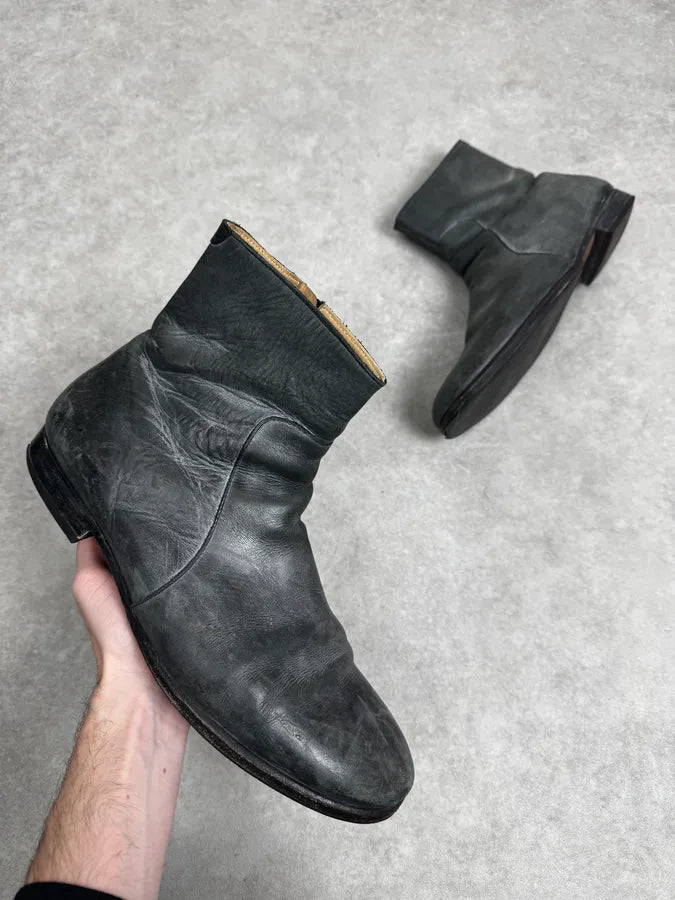 2012 Maison Margiela H&M Grey Eroded Leather Boots ZApmycz 0