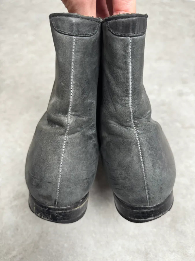 2012 Maison Margiela H&M Grey Eroded Leather Boots ZApmycz 3