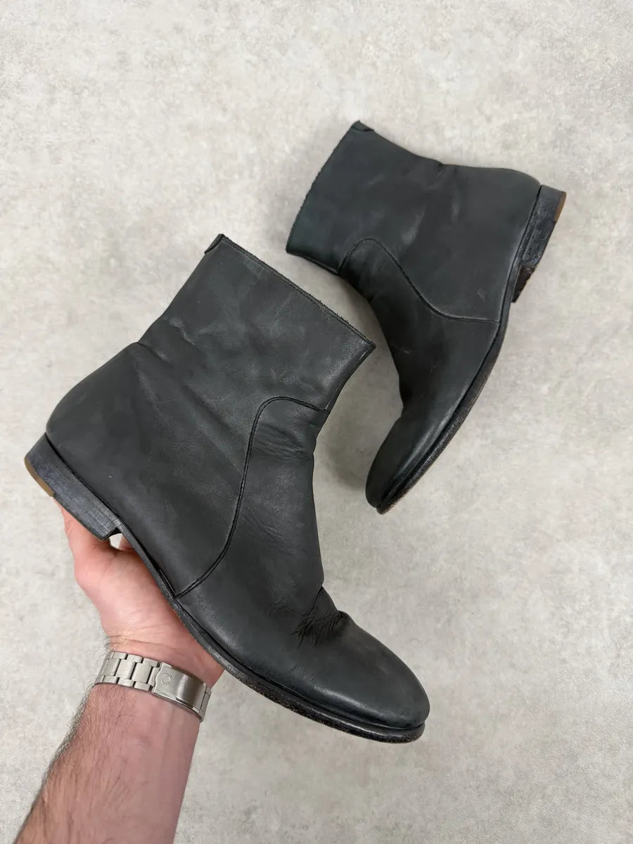 2012 Maison Margiela H&M Grey Leather Boots RkhiRmA 0