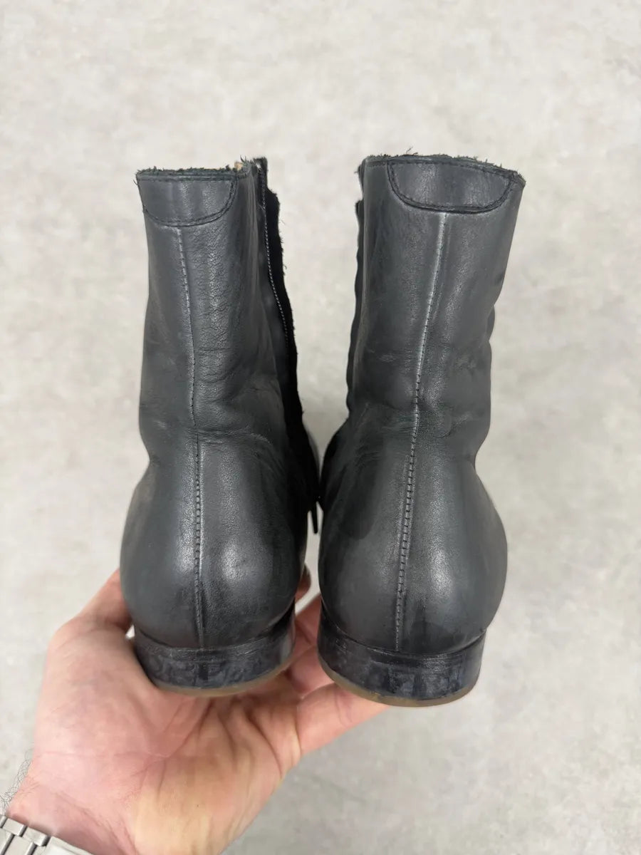 2012 Maison Margiela H&M Grey Leather Boots RkhiRmA 2