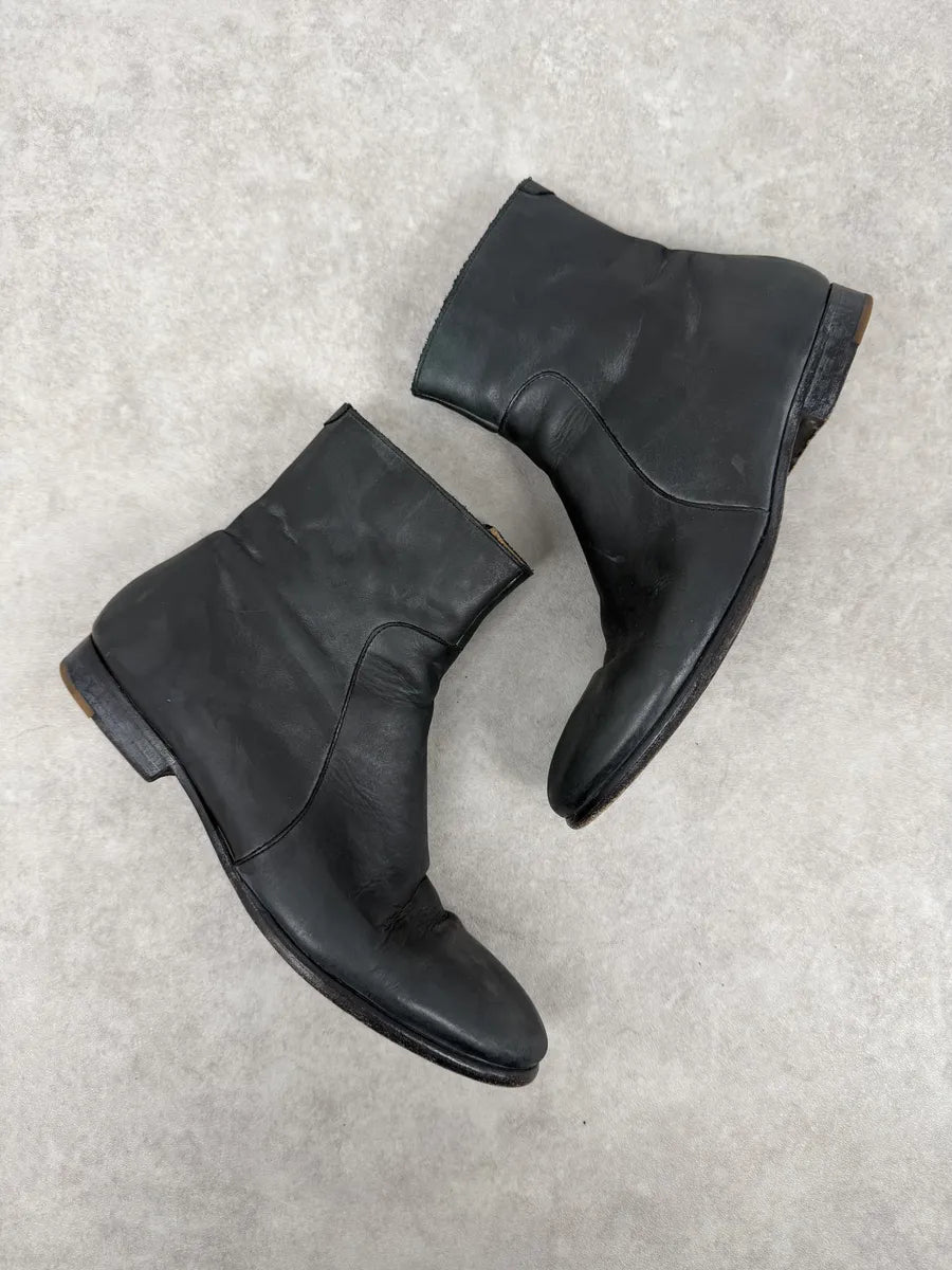 2012 Maison Margiela H&M Grey Leather Boots RkhiRmA 7