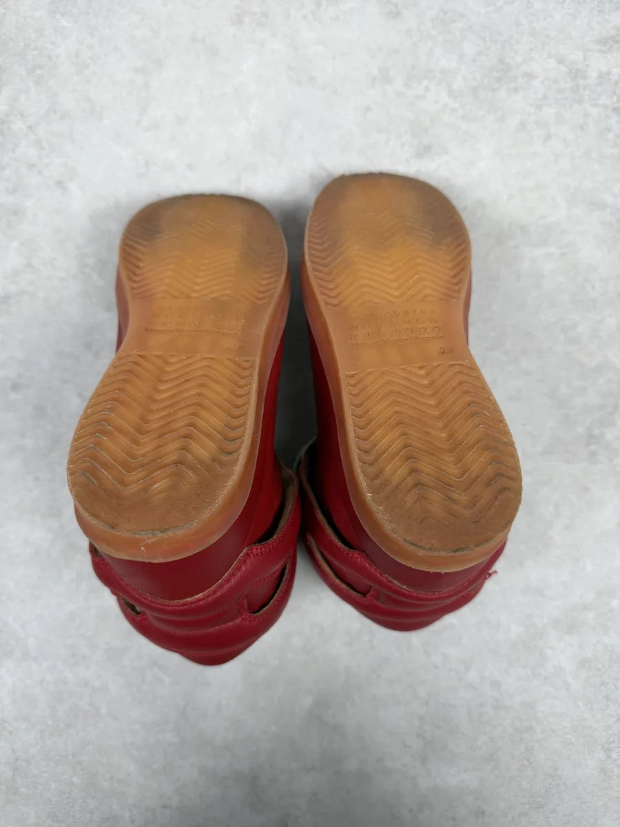 2012 Maison Margiela H&M Red High Leather Gum Sneakers rIpuyEJ 8