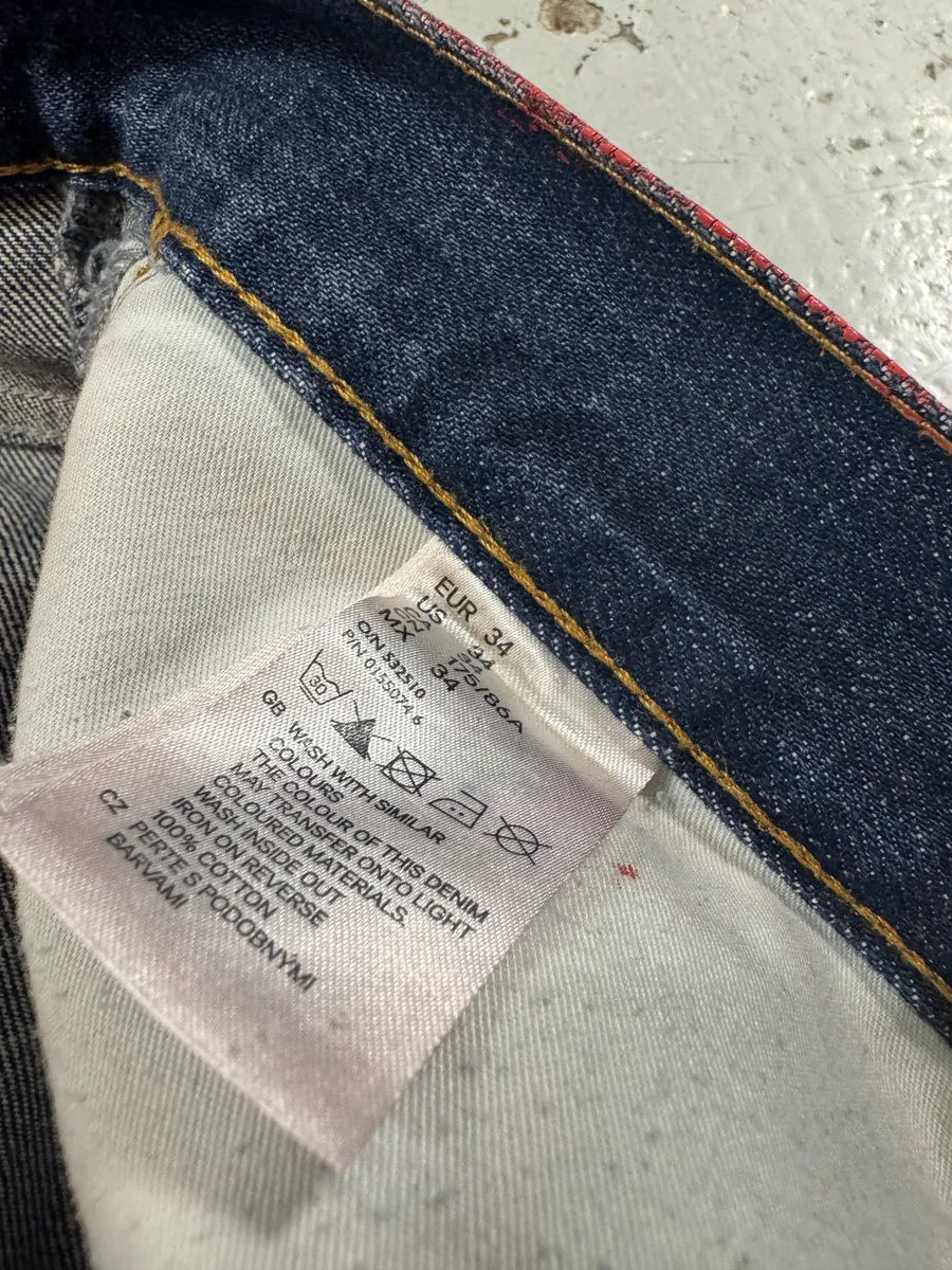 2012 Maison Margiela H&M Red Painted Slim Denim Jeans sozVNtE 9