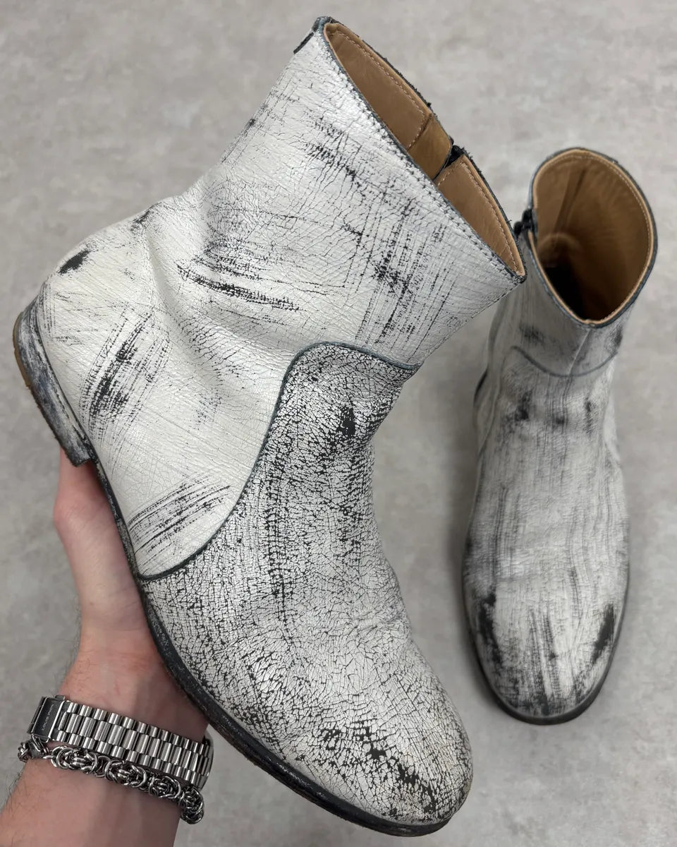 2012 Maison Margiela H&M White Leather Boots ZjFLYXZ 0