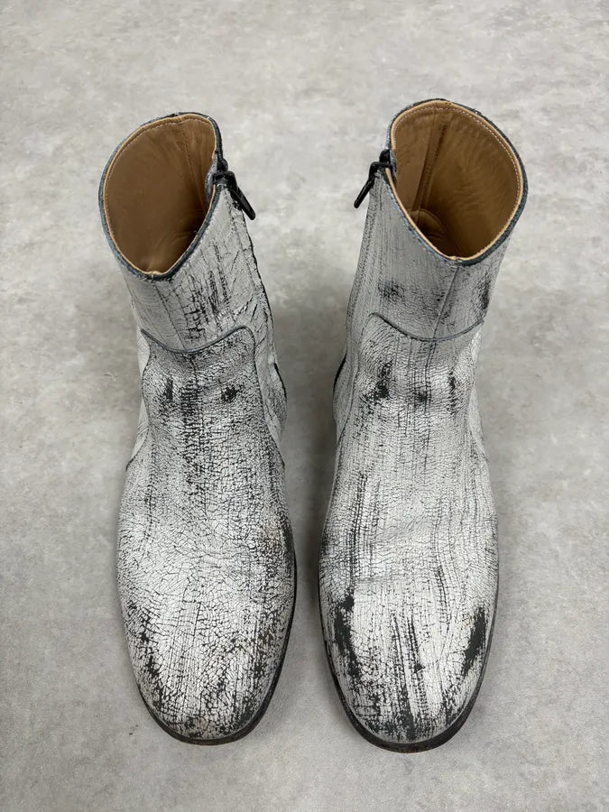 2012 Maison Margiela H&M White Leather Boots ZjFLYXZ 1