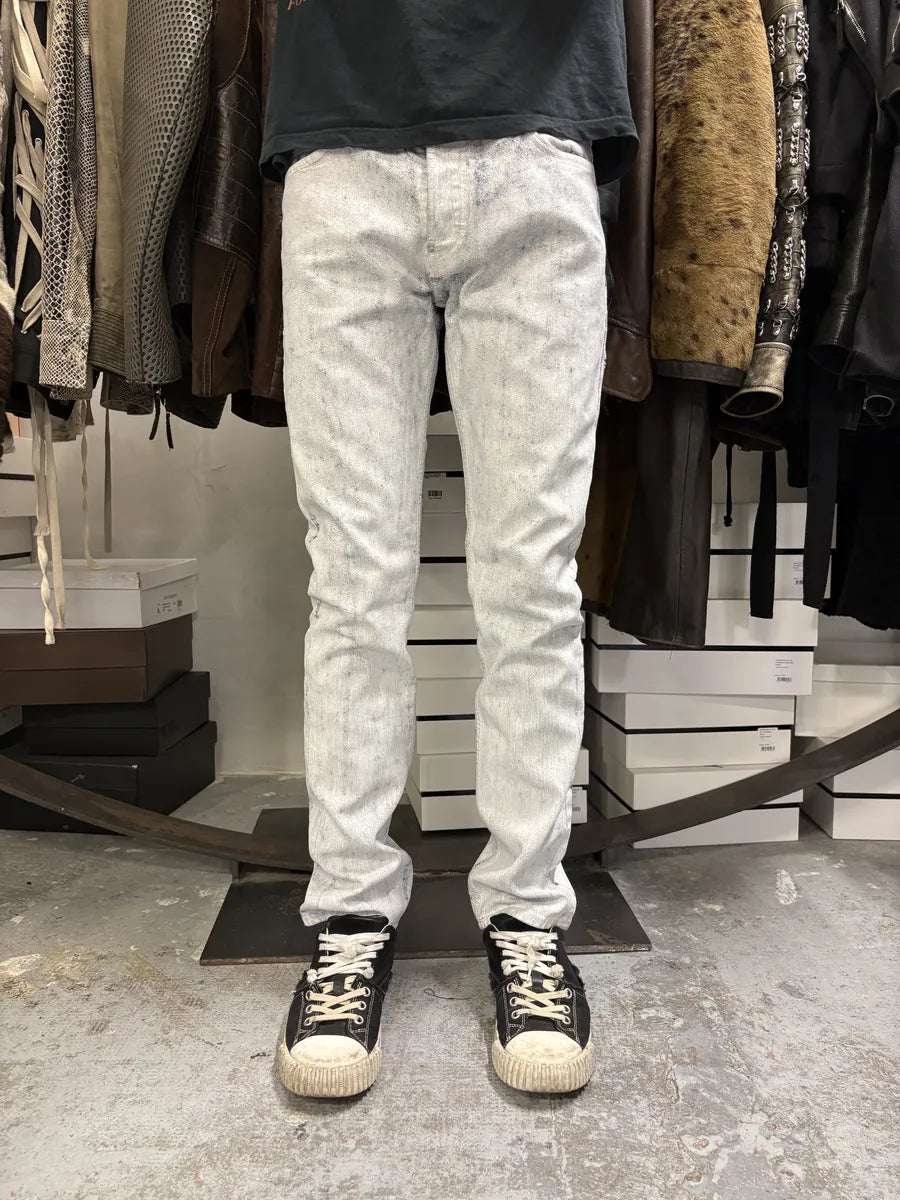 2012 Maison Margiela H&M White Painted Denim Jeans tFPxBUz 2