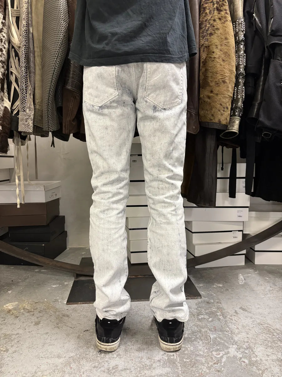 2012 Maison Margiela H&M White Painted Denim Jeans tFPxBUz 3