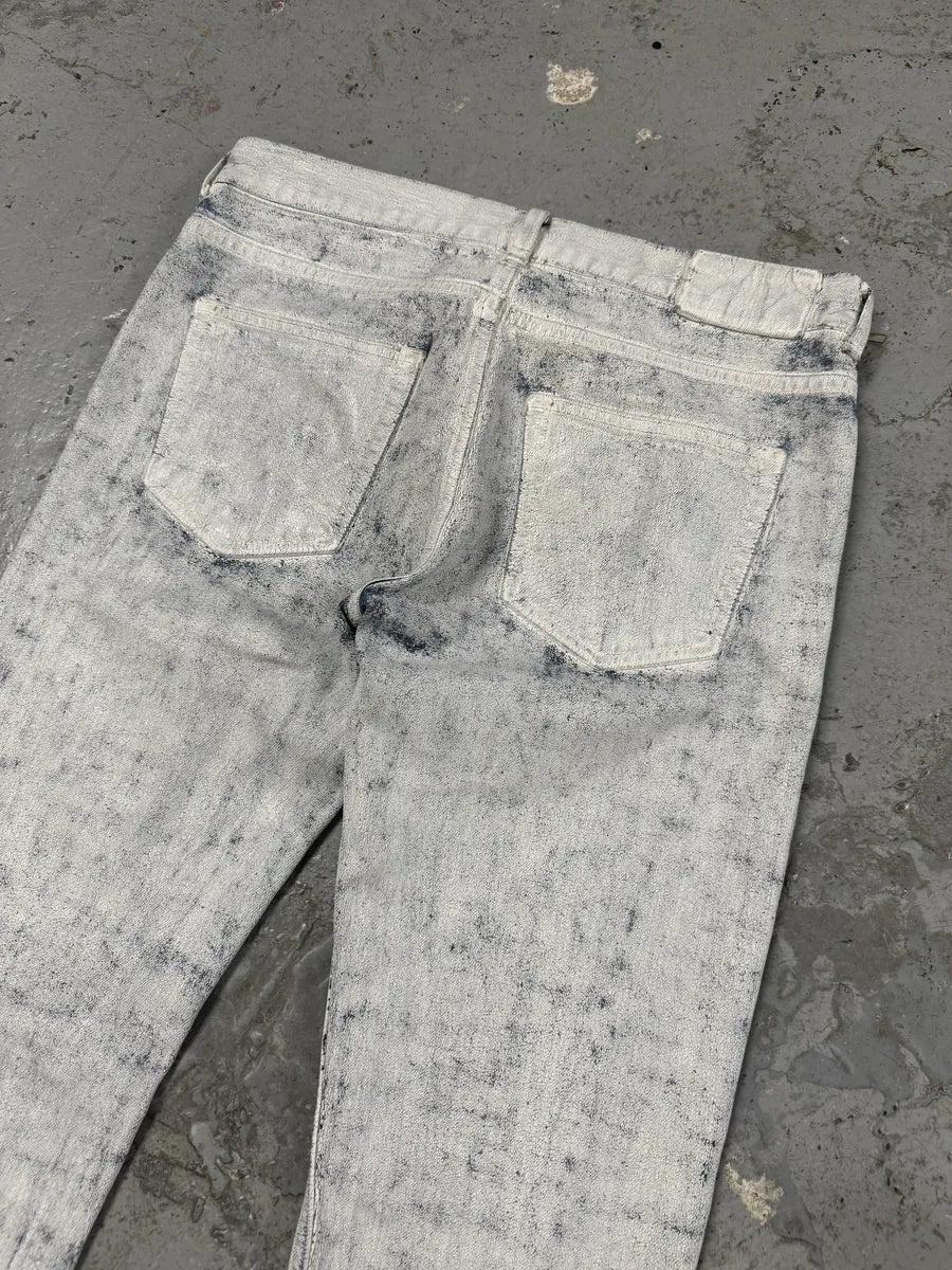 2012 Maison Margiela H&M White Painted Denim Jeans tFPxBUz 5