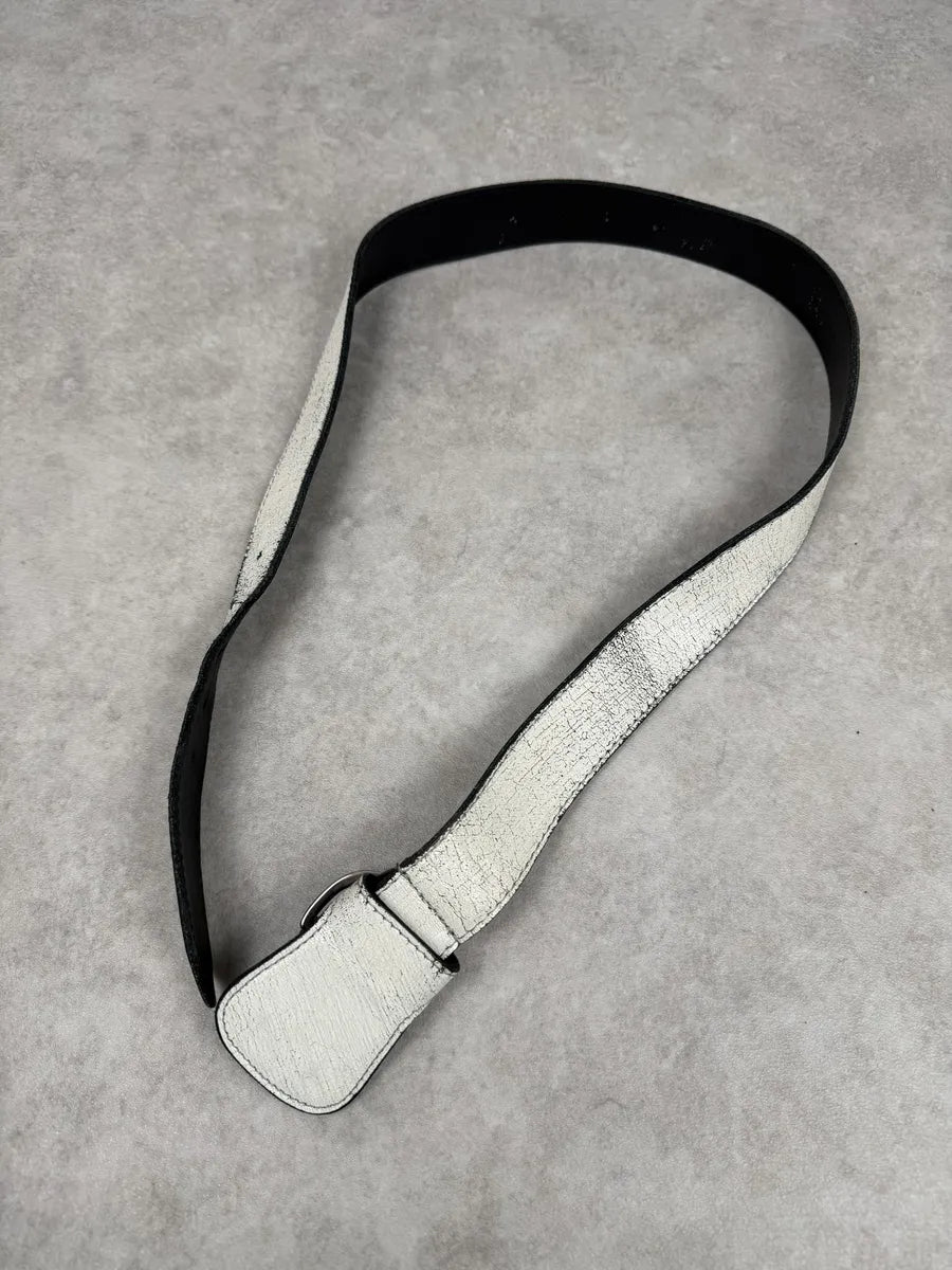 2012 Maison Margiela H&M White Painted Leather Belt FgFsDYT 0
