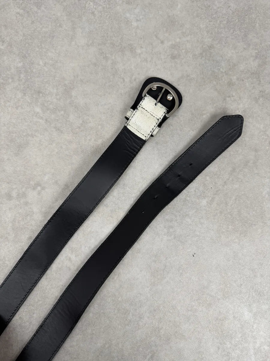 2012 Maison Margiela H&M White Painted Leather Belt FgFsDYT 6