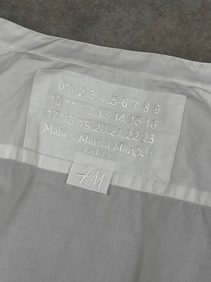2012 Maison Margiela H&M White Bow Tie Trompe L’Oeil Shirt HiKURta 8