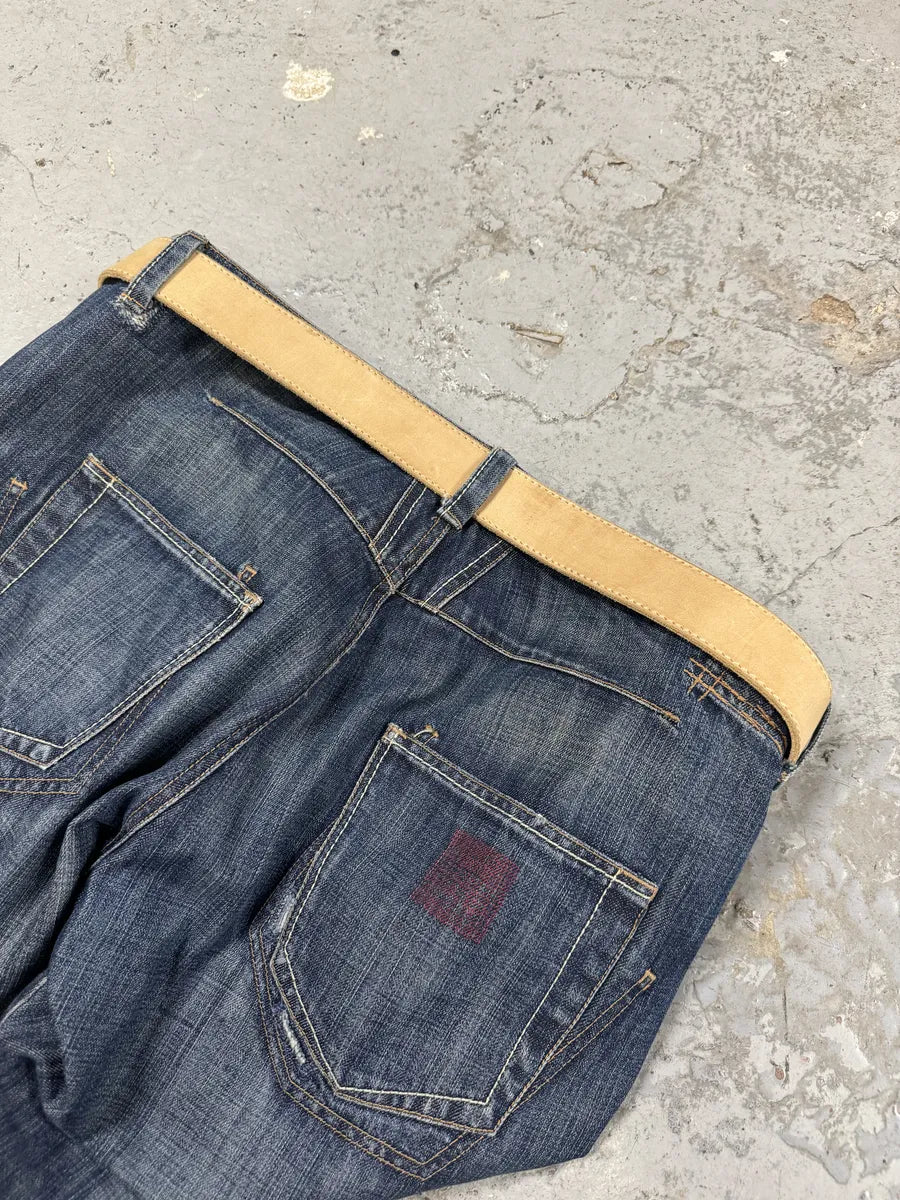 2012 Maison Martin Margiela Beige Leather Cowboy Belt zwmsOQQ 2