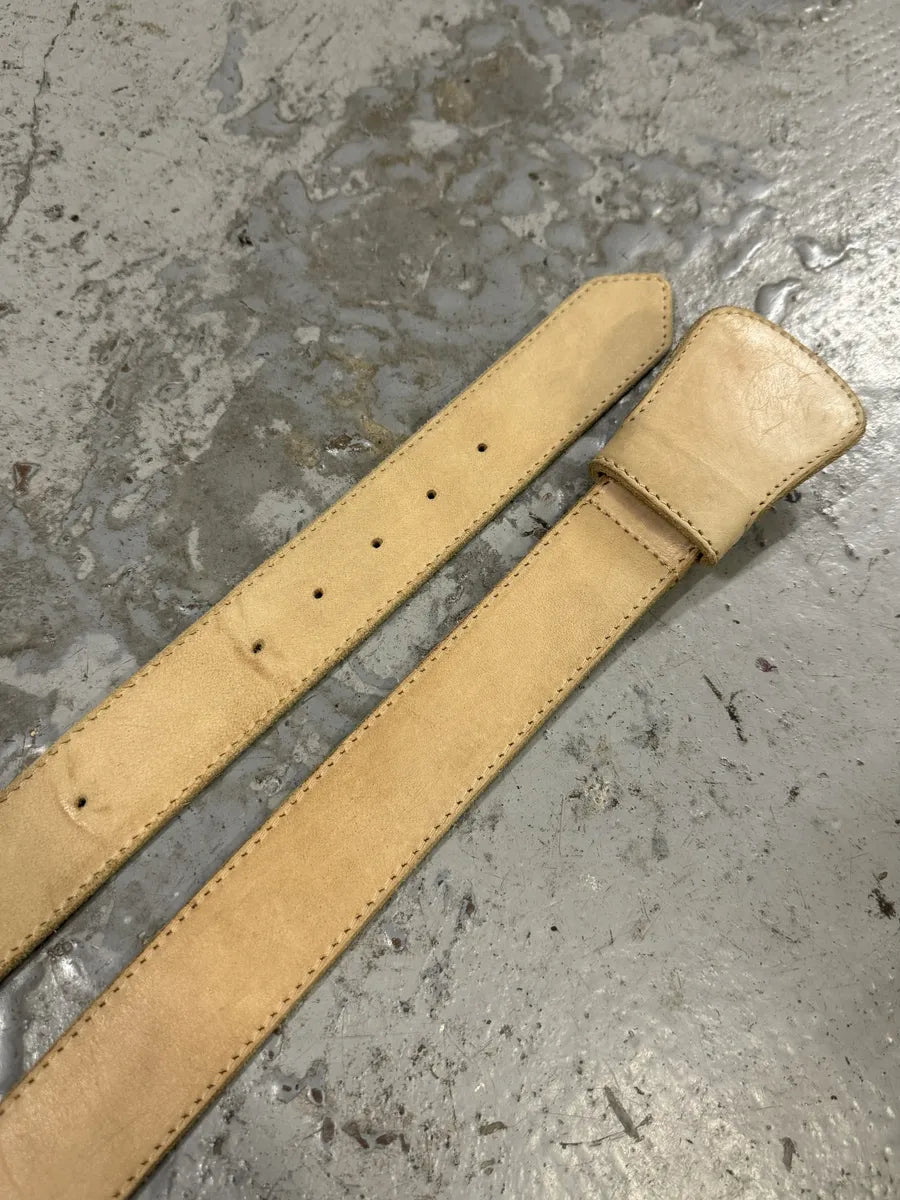 2012 Maison Martin Margiela Beige Leather Cowboy Belt zwmsOQQ 3