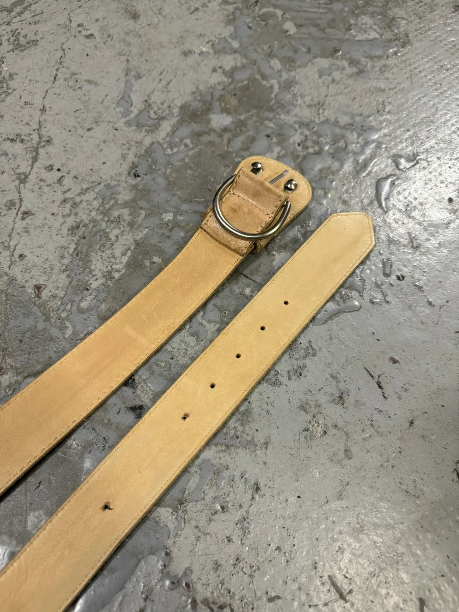 2012 Maison Martin Margiela Beige Leather Cowboy Belt zwmsOQQ 4