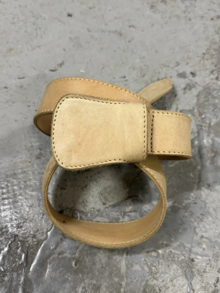 2012 Maison Martin Margiela Beige Leather Cowboy Belt zwmsOQQ 5