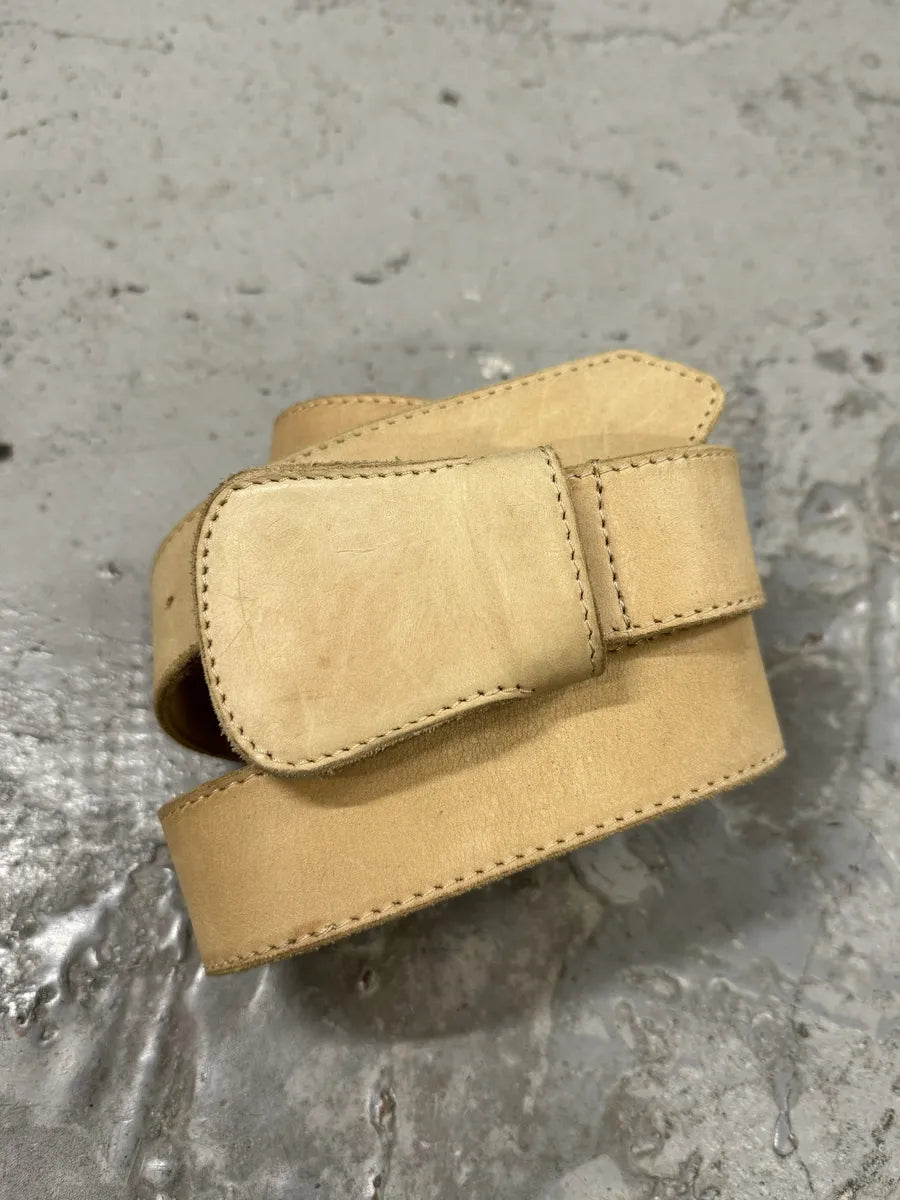 2012 Maison Martin Margiela Beige Leather Cowboy Belt zwmsOQQ 6