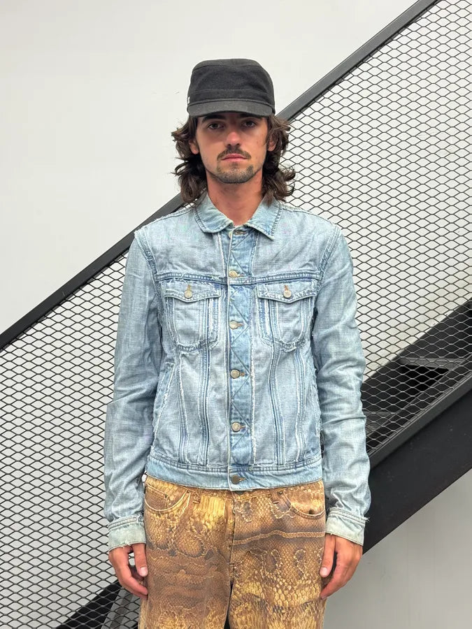 2012 Maison Margiela H&M Light Blue Multi-Pocket Denim Jacket uTAWqle 0