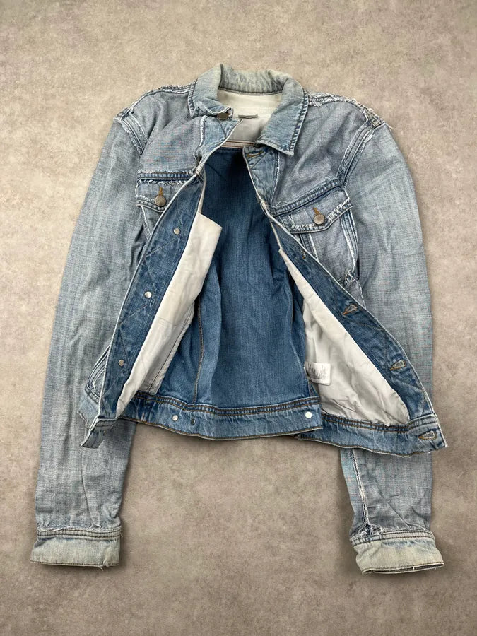 2012 Maison Margiela H&M Light Blue Multi-Pocket Denim Jacket uTAWqle 4