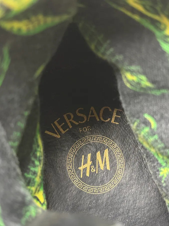 2012 Versace H&M Black Leather Buckle Strap Boots uGjPkGy 9