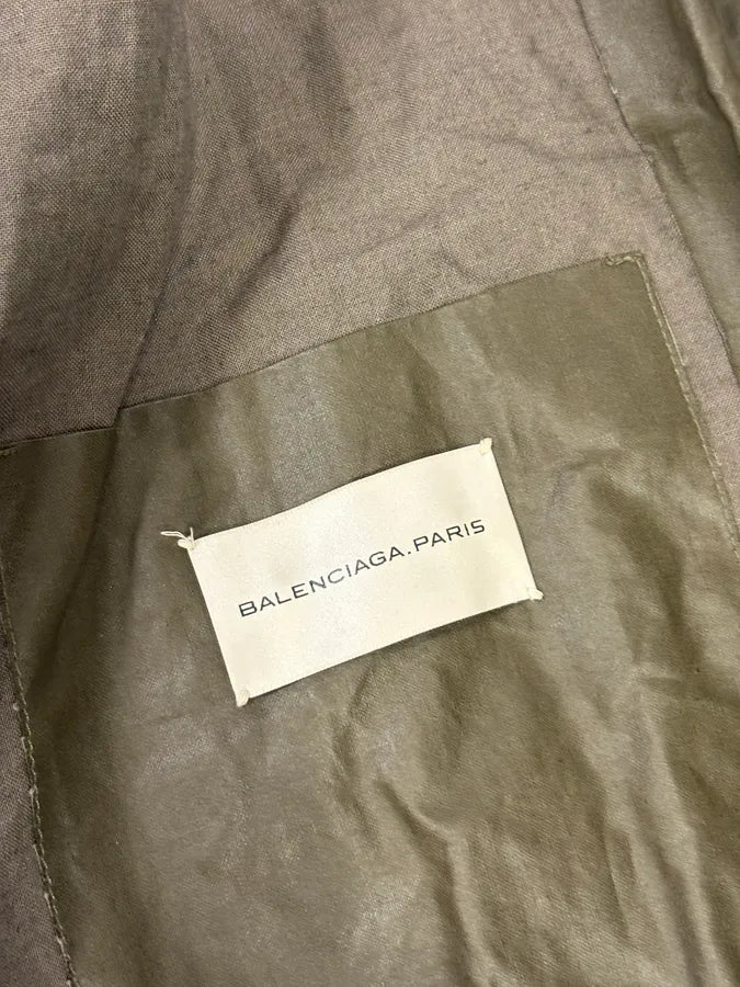AW2011 Balenciaga Khaki Blend Hooded Long Anorak Jacket gUXSSvf 10