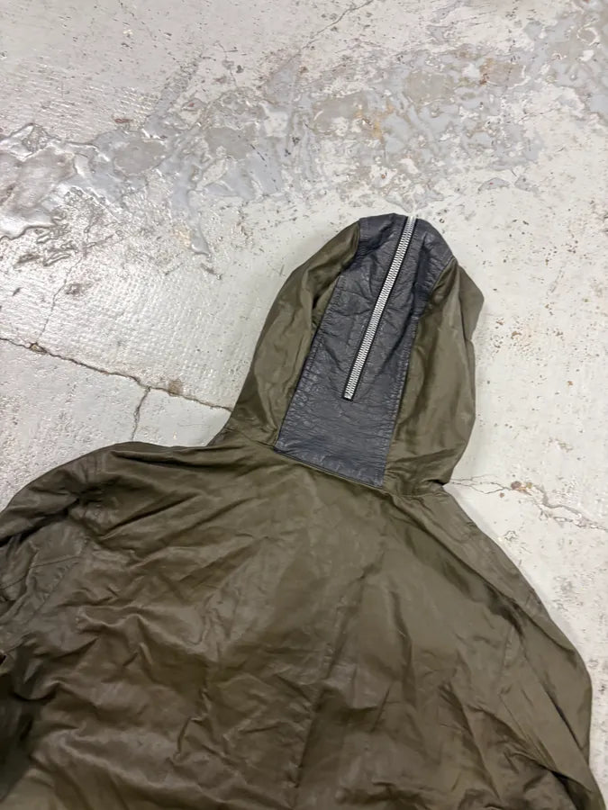 AW2011 Balenciaga Khaki Blend Hooded Long Anorak Jacket gUXSSvf 6