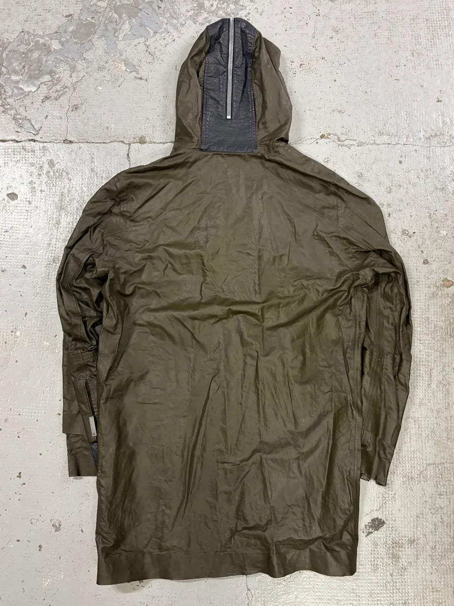 AW2011 Balenciaga Khaki Blend Hooded Long Anorak Jacket gUXSSvf 7