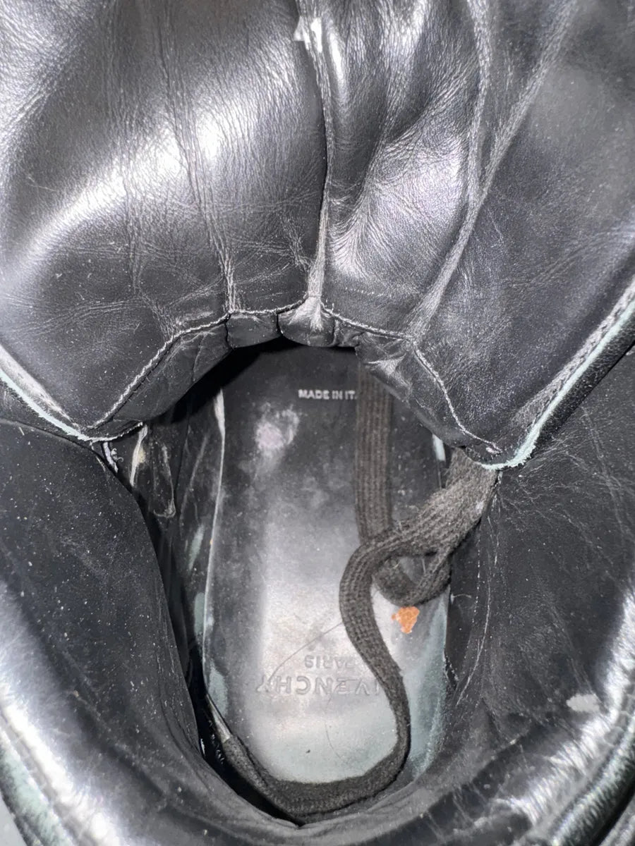 2013 Givenchy Tyson High Stars Black & Blue Leather Sneakers WGUkxOs 4