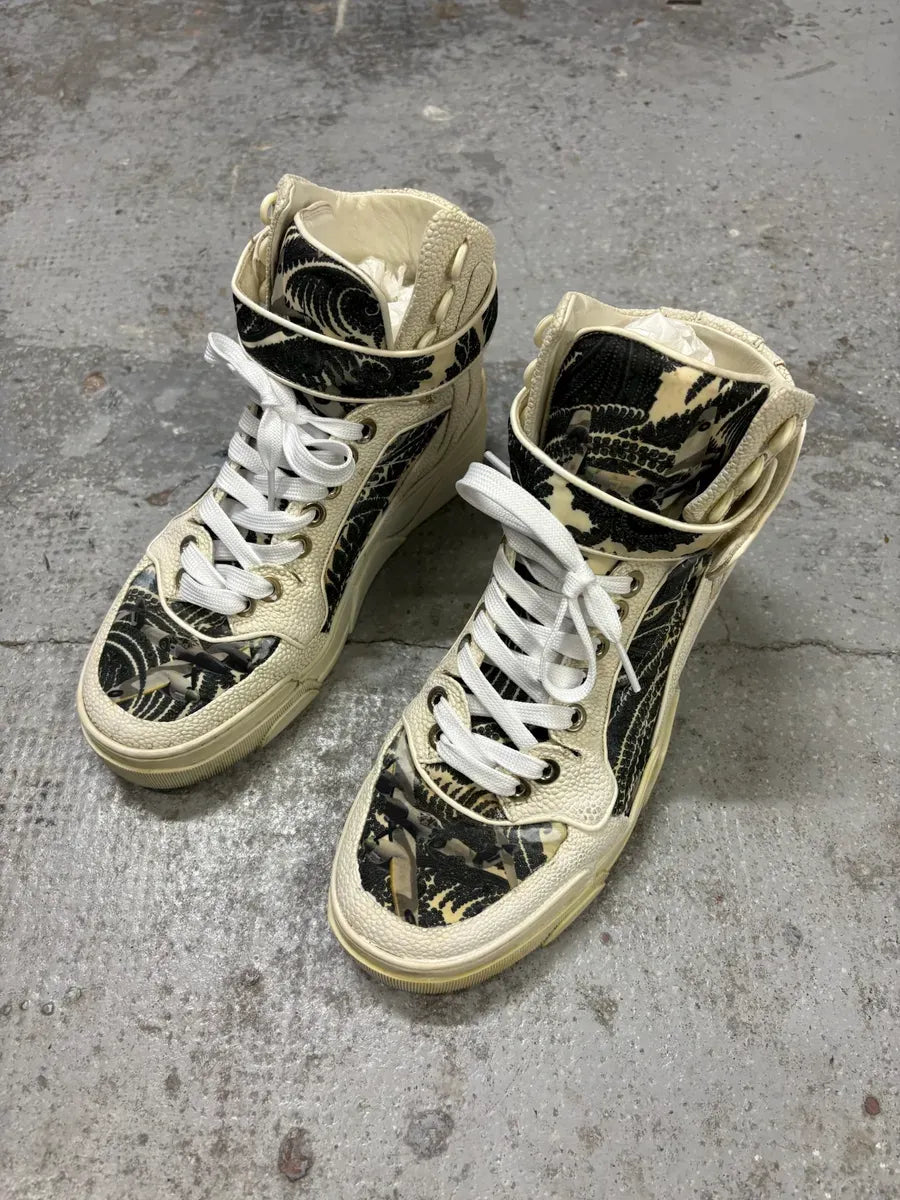 2013 Givenchy Tyson Palm High White Leather Sneakers XEeFhLw 1