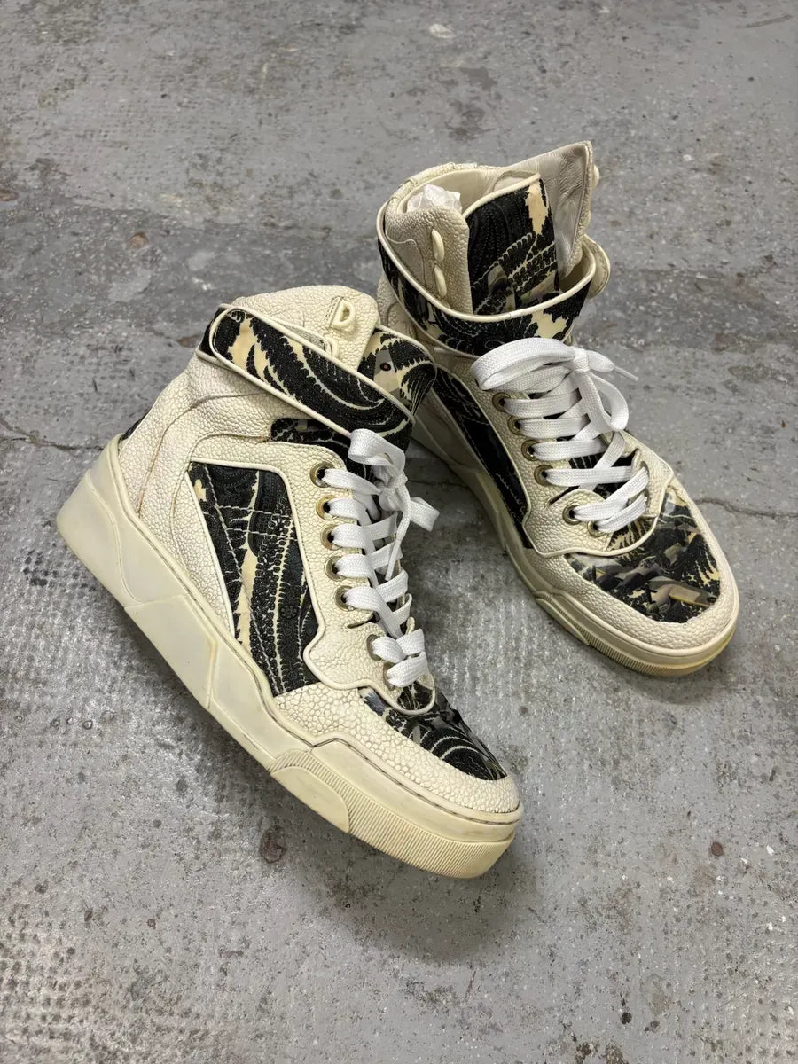 2013 Givenchy Tyson Palm High White Leather Sneakers XEeFhLw 3