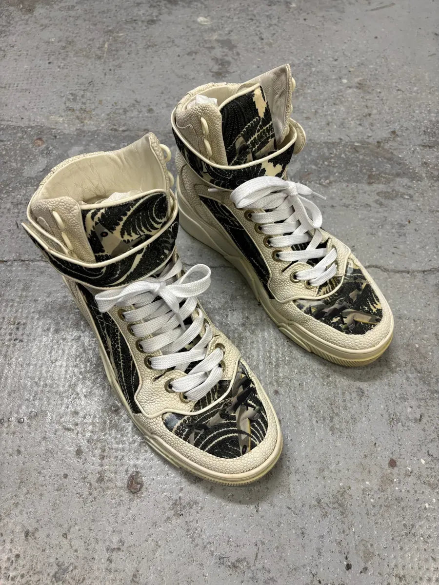2013 Givenchy Tyson Palm High White Leather Sneakers XEeFhLw 4