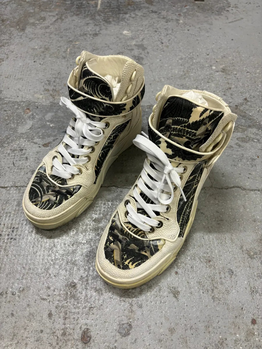 2013 Givenchy Tyson Palm High White Leather Sneakers XEeFhLw 1