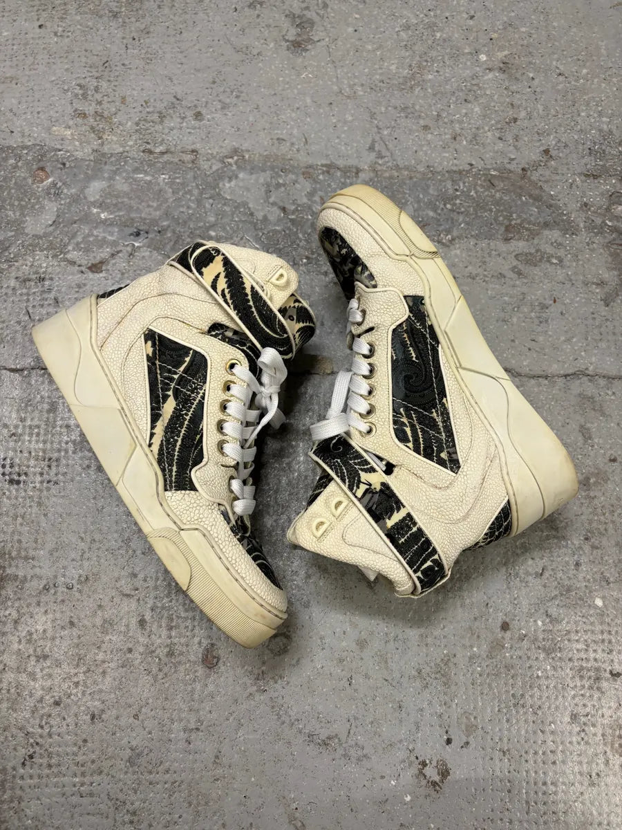 2013 Givenchy Tyson Palm High White Leather Sneakers XEeFhLw 2