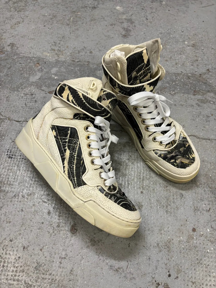 2013 Givenchy Tyson Palm High White Leather Sneakers XEeFhLw 3