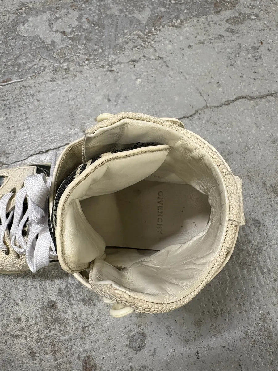 2013 Givenchy Tyson Palm High White Leather Sneakers XEeFhLw 9