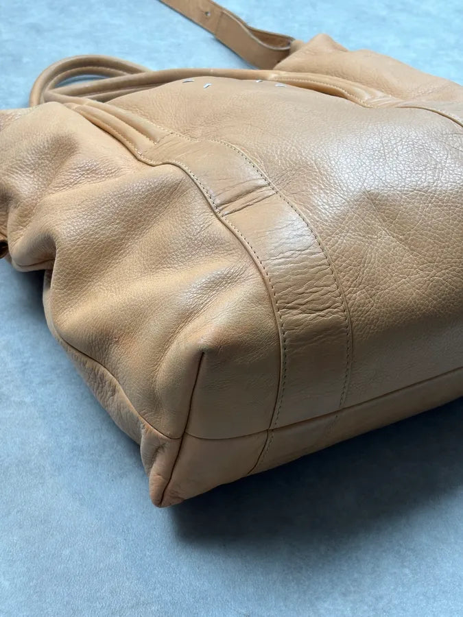 AW2013 Maison Margiela Tan Leather Beige Signature Handle Bag iIsFPQO 5