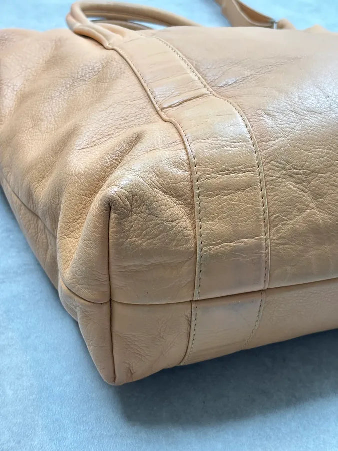 AW2013 Maison Margiela Tan Leather Beige Signature Handle Bag iIsFPQO 11