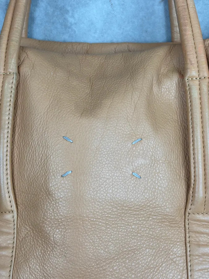 AW2013 Maison Margiela Tan Leather Beige Signature Handle Bag iIsFPQO 4